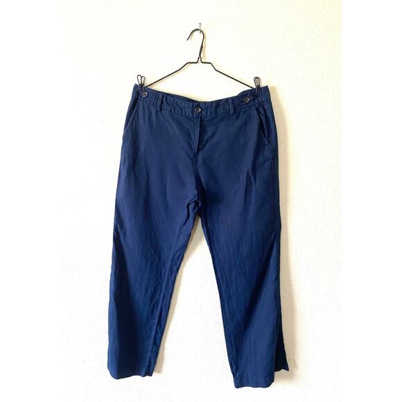 Banana Republic Pants Women Size 8 Navy Linen Wide Leg Flowy Summer Work Casual - Picture 1 of 6